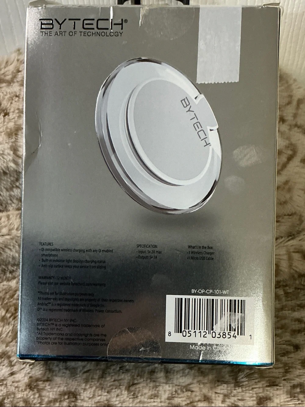 Bytech Universal Black Wireless Charging Pad - Qi Compatible